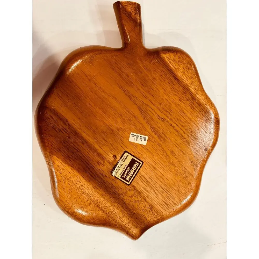 Vintage Kaimana Woods Monkeypod Leaf Divided Serving Tray MCM Philippines
